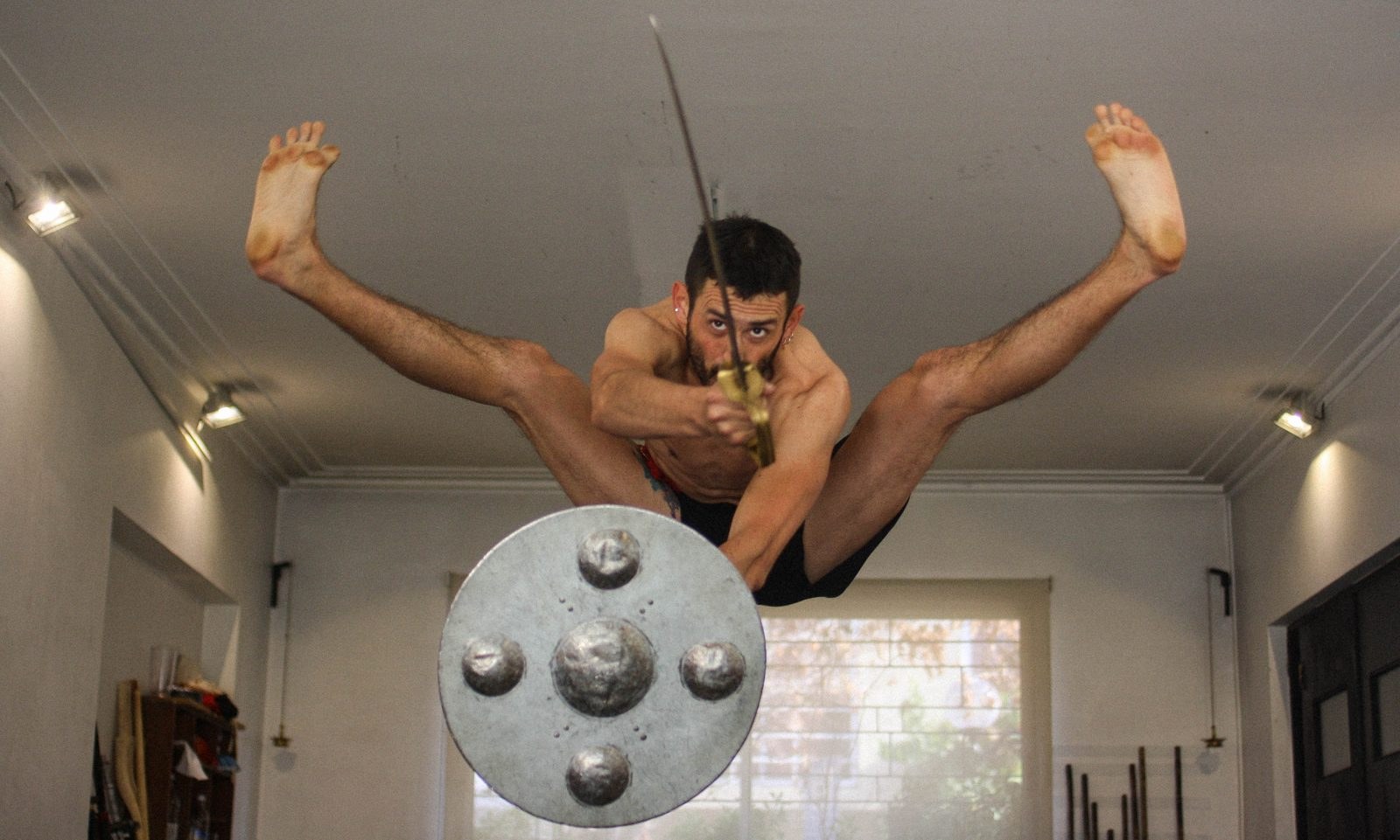 Kalaripayattu practitioners sparring in Kerala, India